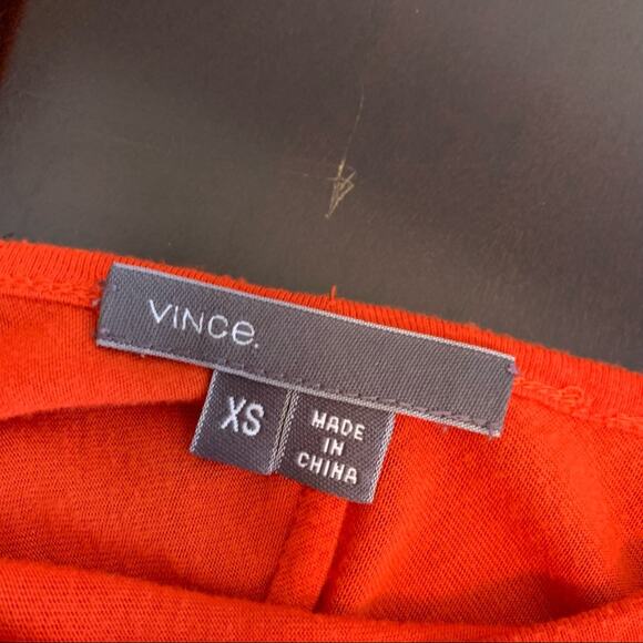 Vince red orange scoop neck tunic top size Extra Small XS - Picture 9 of 11